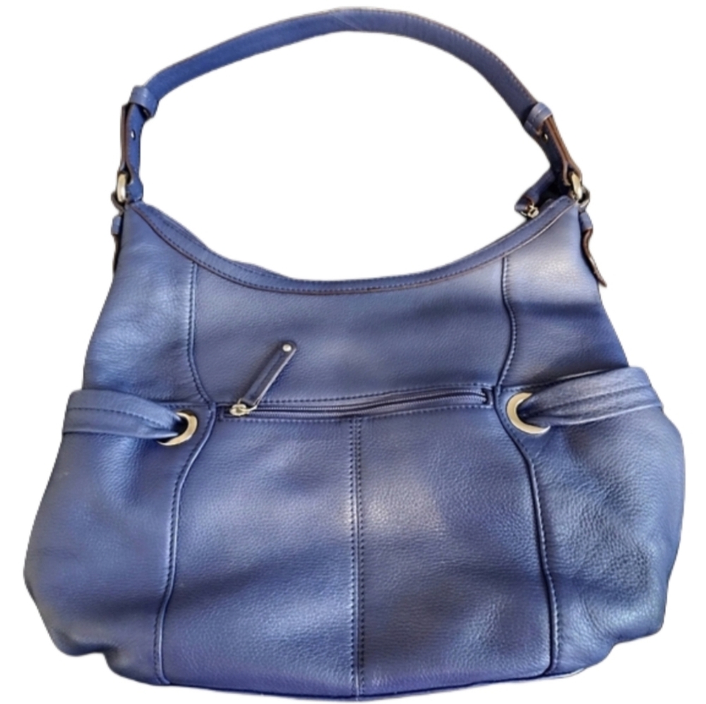 Tignanello Blue Leather Hobo Shoulder Handbag - Picture 2 of 5